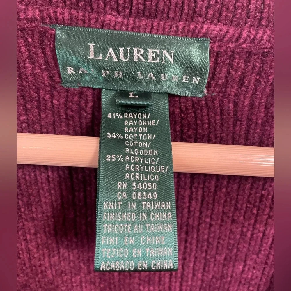 Lauren Ralph Lauren Burgundy Knit Blazer with Gold Crest Buttons - Picture 3 of 11